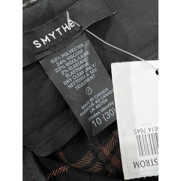NWT SMYTHE Size 10 Bootcut Trousers In Plaid Mid-rise MSRP $450 - Picture 3 of 10